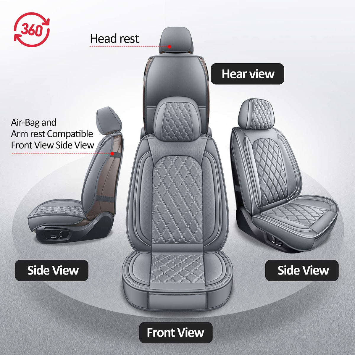 Ram Seat Covers Full Set Grey Fits for 2009 (Gray / Full Set (Flat Back))