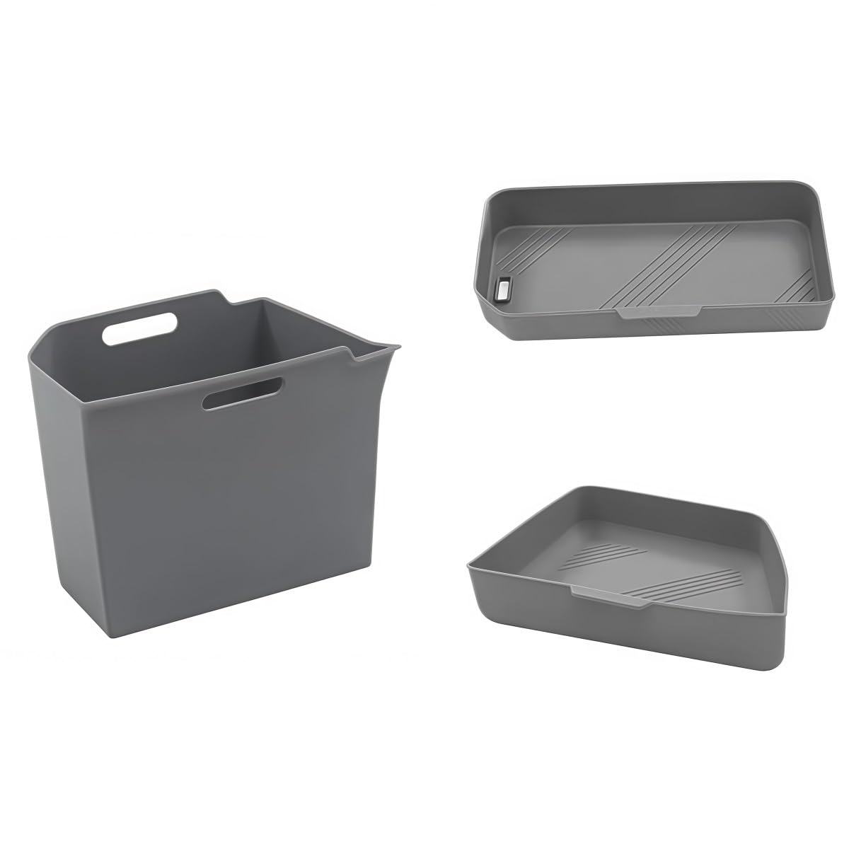GGCLIMAX Car Organizer Rear Trunk Side Storage Box Compatible with Tesla Model X 2022 (3pcs set Grey)