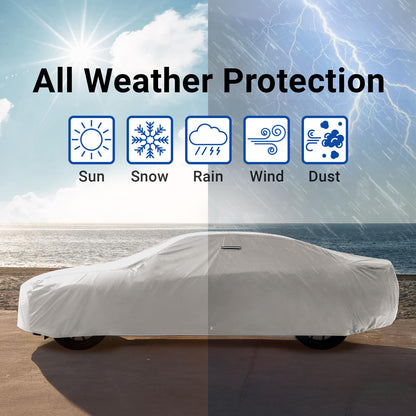 Car Cover Waterproof All Weather for 1959 (42. El Camino 1959-1960 / Light Gray / Black (Stripe))