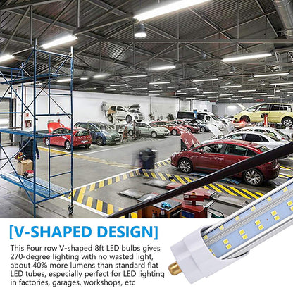 T8 T10 T12 8FT LED Light Bulbs (10pcs 6000k cold white)