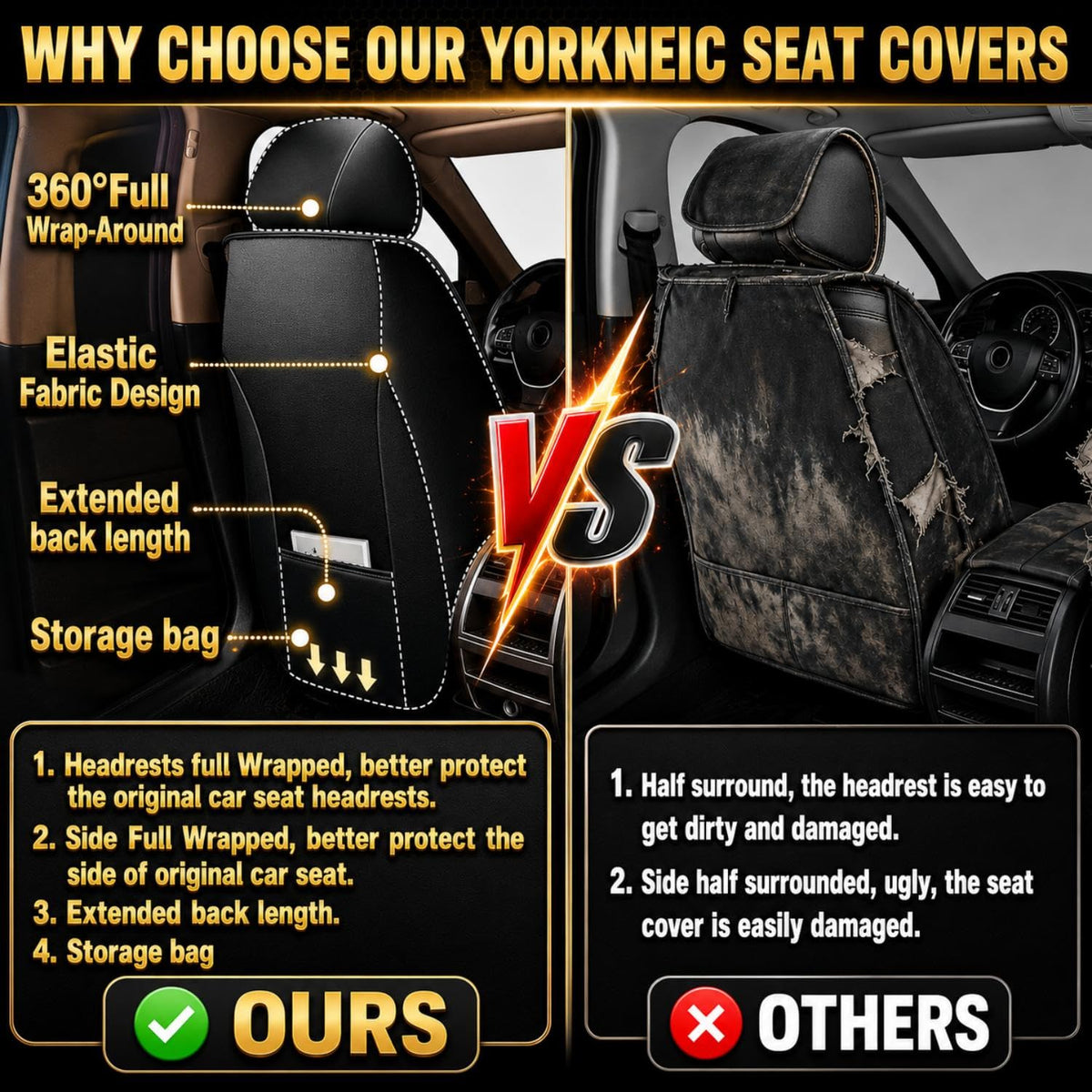 Car Seat Covers for Honda Accord 2003 (#057 Black&Beige / 1. Accord 2003-2017-5 Seat Covers Full Set)