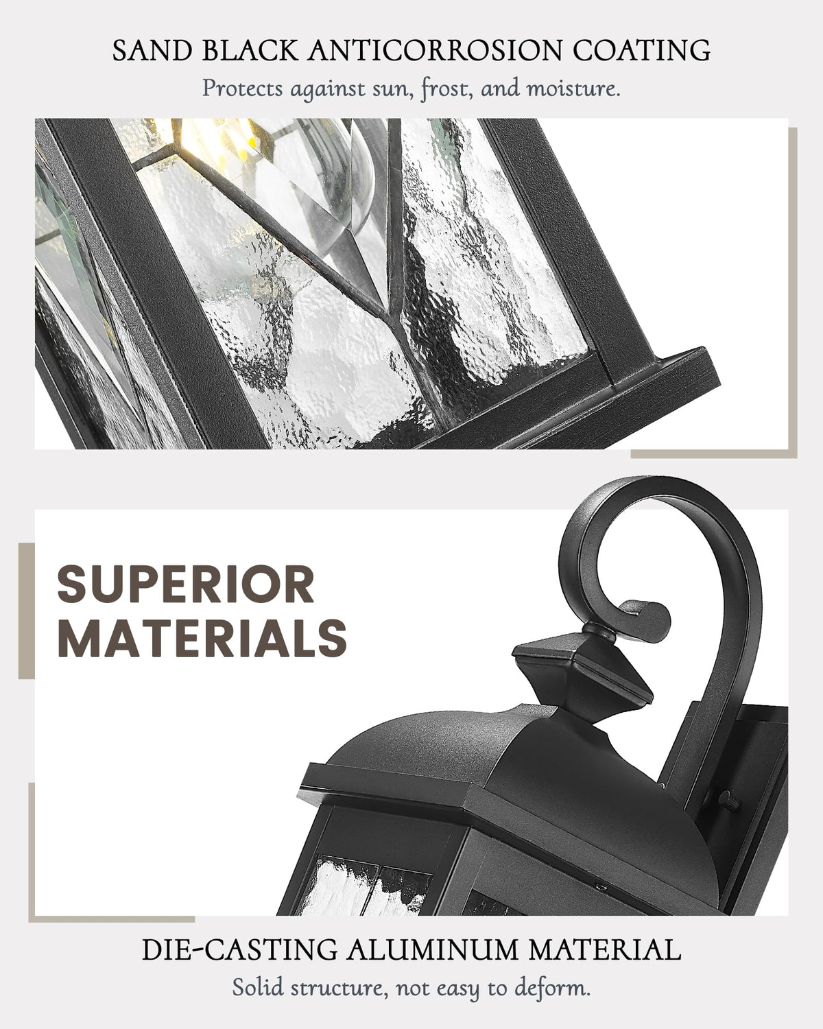 21" Large Exterior Wall Light Fixtures (Matte Black, Lozenge Pattern / 21", Single Unit)