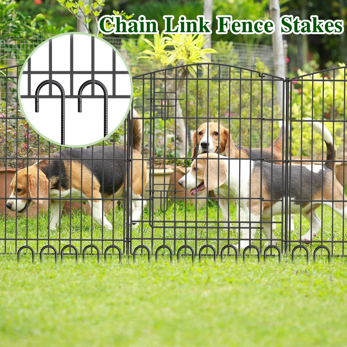 16 Inch Rebar Stakes J Hook 26 Pack Ground Stakes Heavy Duty Tent Stakes with Chisel Point End Chain Link Fence Stakes Galvanized Steel Ground Anchors Metal Spikes Black Coated (J-16"x3/8"-26pcs)