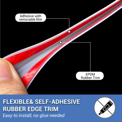 Rubber Edge Trim (Fit 1/16" - L20' / Grey)