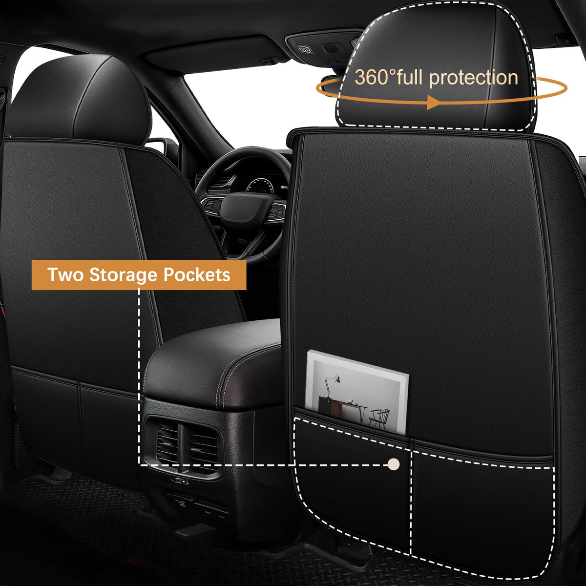 Fit for Toyota Avalon 2001 (#120 Black&Grey / 11.avalon-5 seat covers full set)