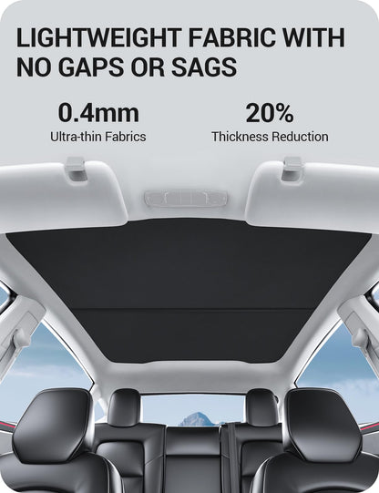 Sunshade Roof for 2026 2025 Tesla Model Y Juniper No Gap (Black / 2025-2026 Model Y)