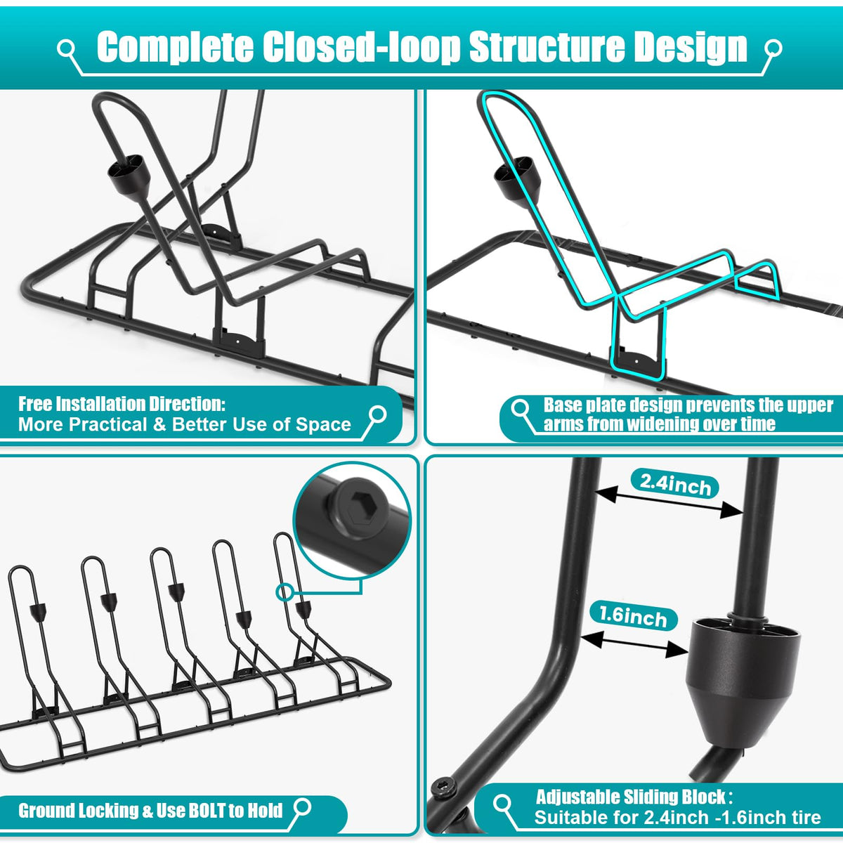 Floor Bike Stand for 5 Bikes (for 5 Bikes)