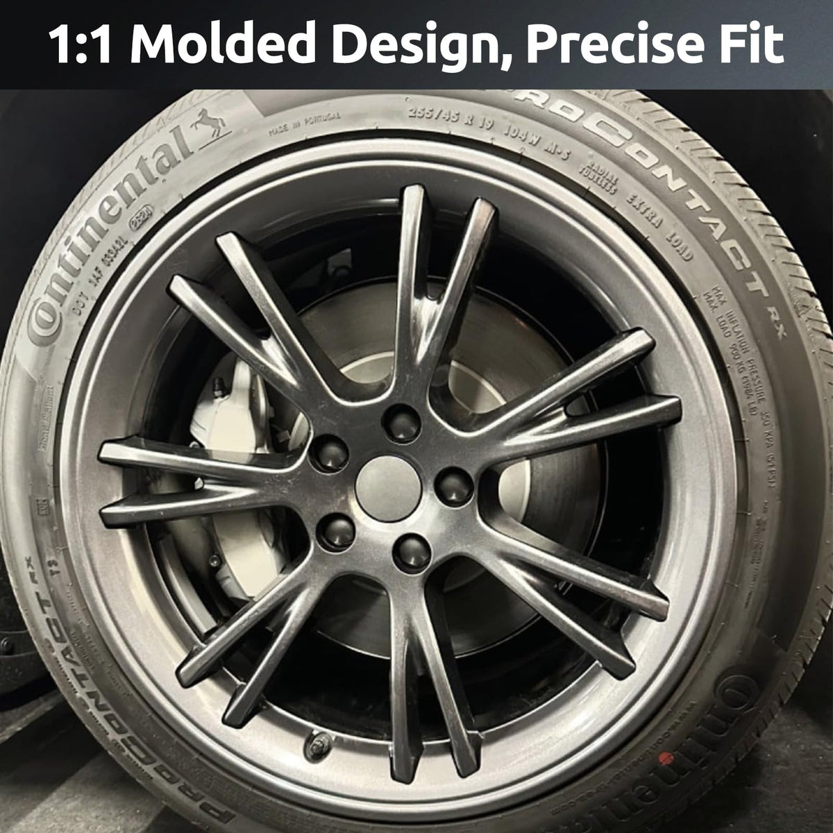 Wheel Rim Protector for Tesla Model Y Gemini 19 inch Apollo Wheels 2020 (Gunpowder / 2020-2024 Model Y 19in)