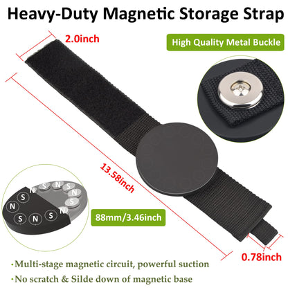 Strong Magnetic Hooks (2PACK 3.46" Magnetic Straps)