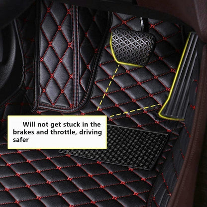Custom Car Floor Mats for 99.99% Sedan SUV Sports Car Men Women Protection Full Coverage Pads Anti (Edge Orange Medium Red Beige)
