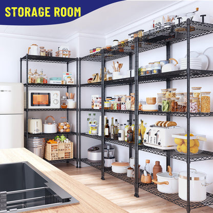 1010LBS Storage Shelves Adjustable Metal shelving Unit 5 Tier Wire Shelving (13.6"D x 21.5"W x 59.2"H)