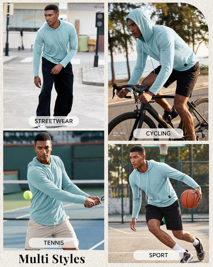 Mens Fashion Athletic Hoodies Sport Sweatshirt Solid Color Fleece Pullover Sky Blue XX (XX-Large / Sky Blue)