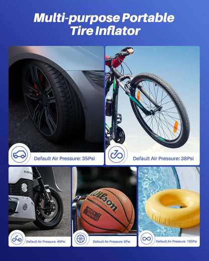 Tire Inflator Portable Air Compressor (5200mAh)