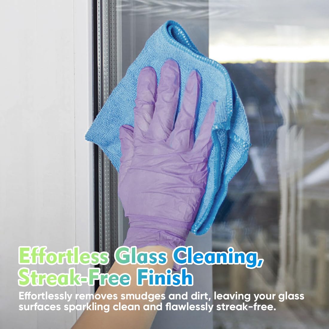 Blue Microfiber Cleaning Cloth 6 Pack 12.5 x 12.5 inch Microfiber Towels for Cars Ultra Absorbent Car Washing Cloth Lint Free Streak Free Cleaning Rags for Car (Blue / 12.5 x 12.5 Inch)