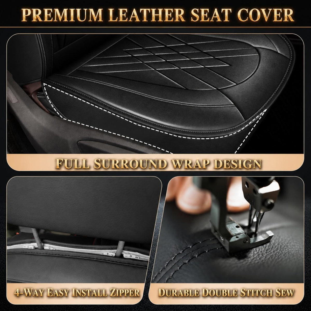 2 Front Car Seat Covers for Nissan Rogue Sport 2017 (#057 Black / 29. Rogue Sport 2017-2022-2 Front Seat Covers Only)