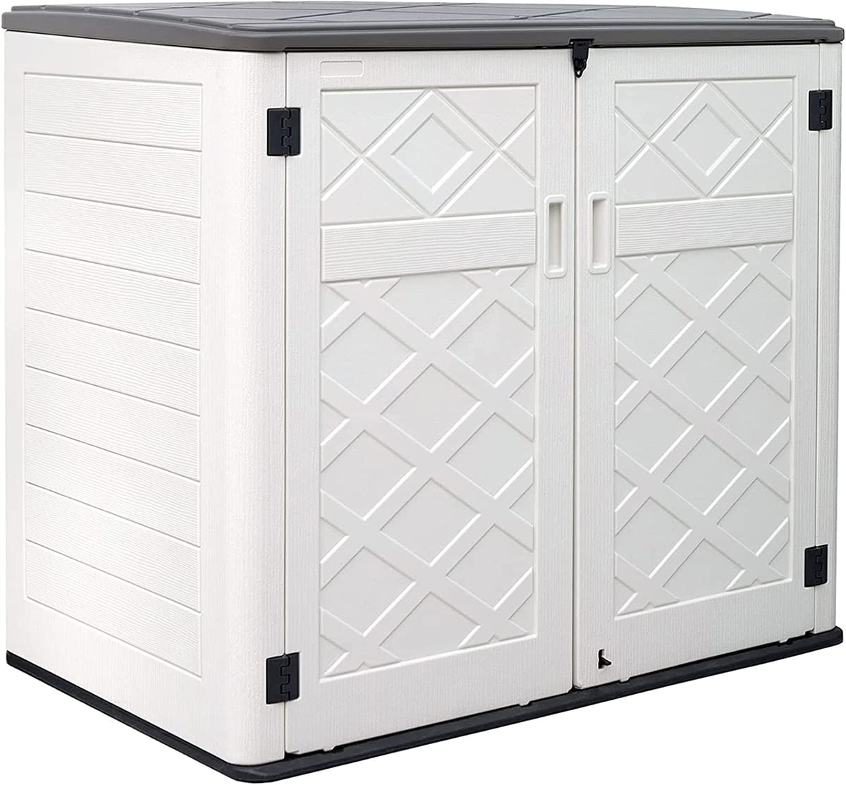 Larger Outdoor Storage Shed Weather Resistance (48 Cu.ft Off White Shed-01A)