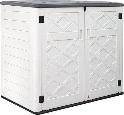 Larger Outdoor Storage Shed Weather Resistance (48 Cu.ft Off White Shed-01A)