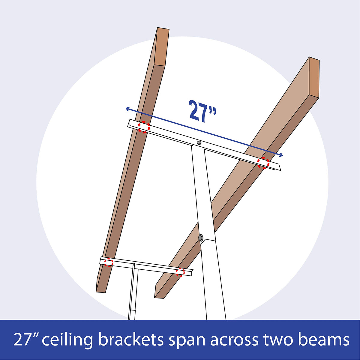 3x6 Overhead Garage Storage Rack (White / 12"-21")