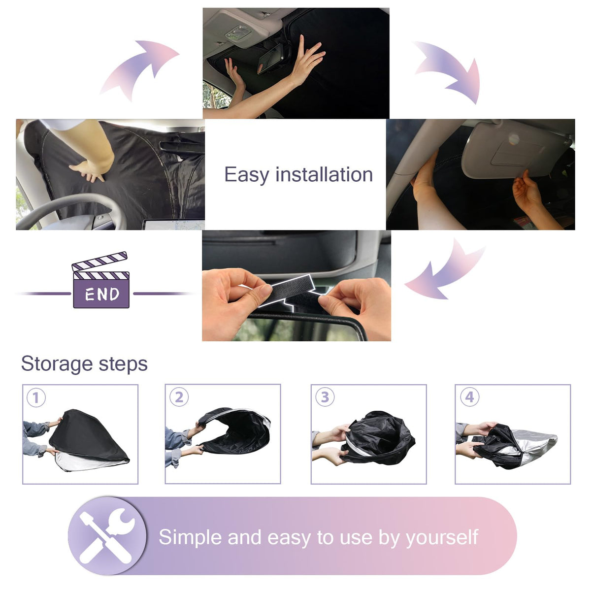 for 2025 2026 Toyota Camry Windshield Sun Shade Windshield Sunshades 2025 2026 Toyota Camry Accessories Sunshade Cover Block UV Ray Front Window Sunshade (2025 2026 Toyota Camry)