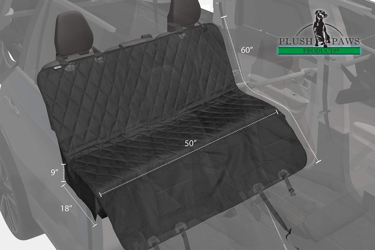 Premium Rear Car Seat Protector w (Small / Tan)