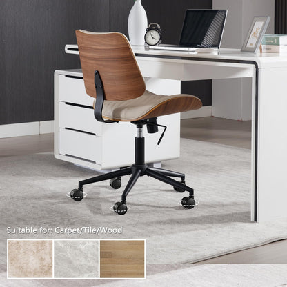 Home Office Chair No Arms with Wheels (Beige)
