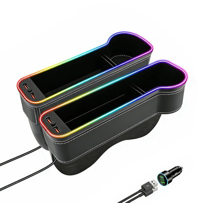 LED Car Seat Gap Organizer with 56W Charger