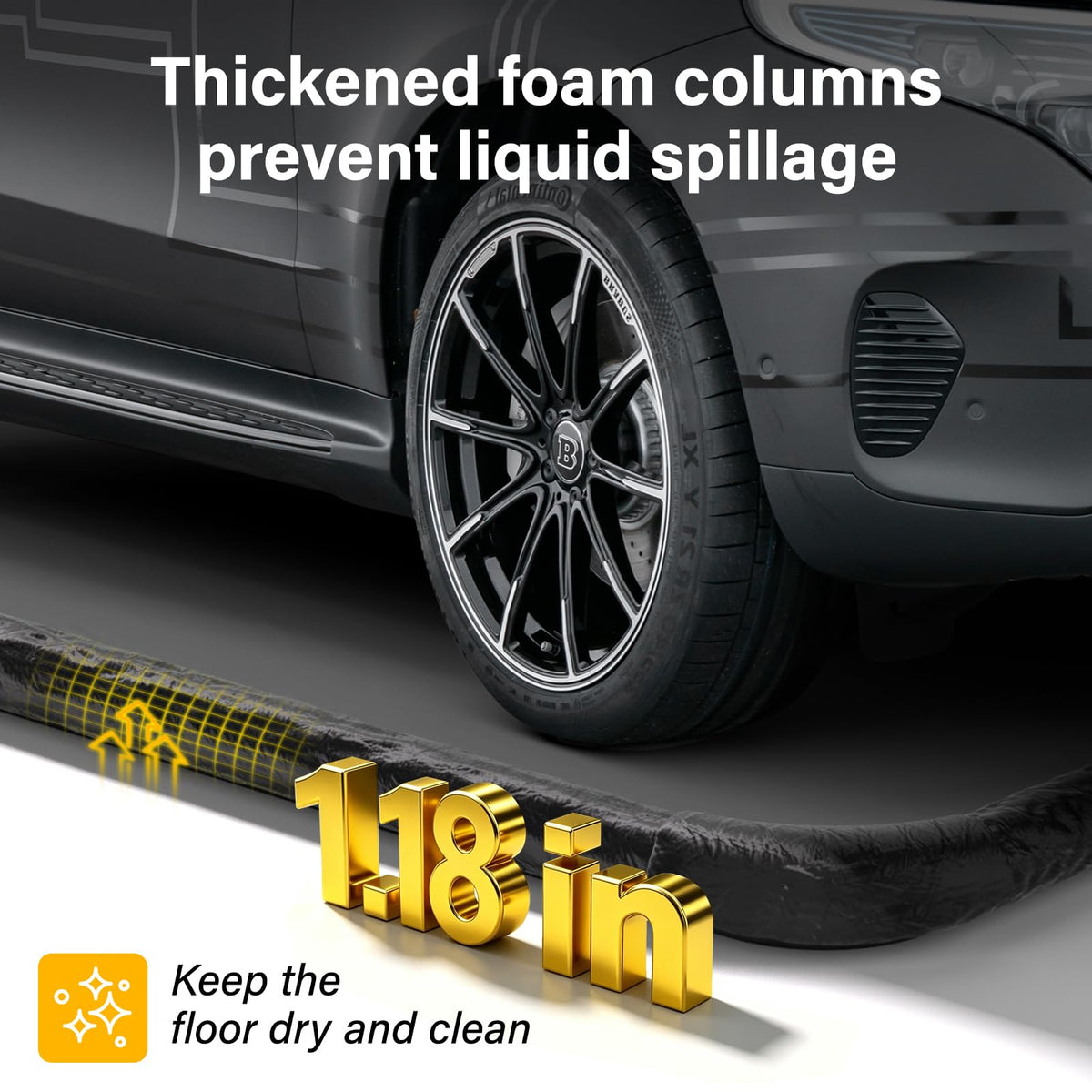 8'6" x 20' Garage Floor Mat 650 GSM Containment Mat for Under Car (8'6" x 20')