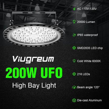 15 Pack 200W LED High Bay Lights