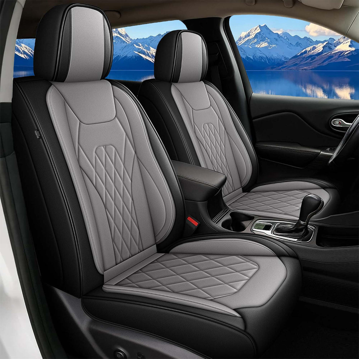 Car Seat Covers for Subaru Forester 2007 (128 Black&Grey / 4-Forester-5 seat covers full set)