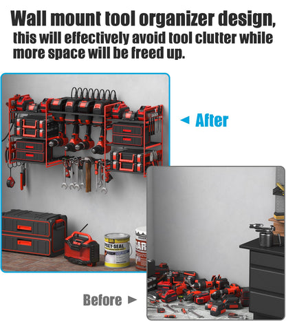 Red Power Tool Organizer Wall Mount (6FT / Red)