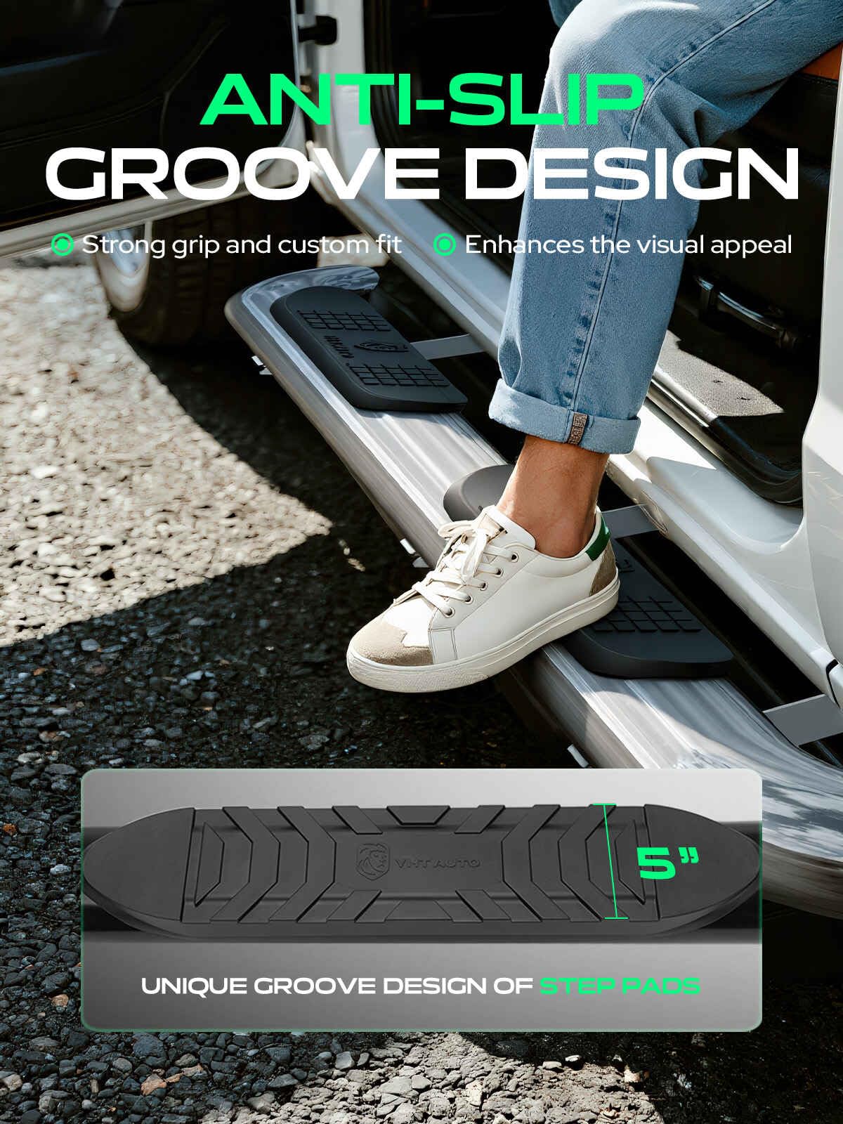 5 Inch Running Boards for Chevy & GMC (Crew Cab / 5" Oval Straight)