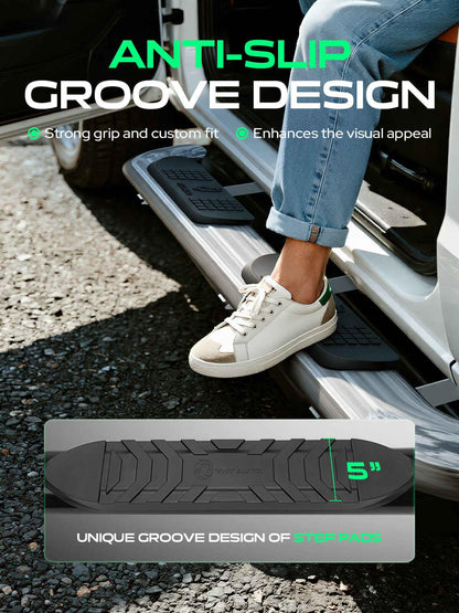 5 Inch Running Boards for Chevy & GMC (Crew Cab / 5" Oval Straight)