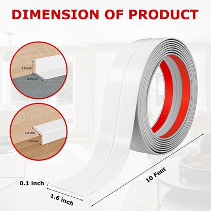 Wall Corner Protector Peel and Stick Corner Trim Molding (1.6 In x 10 Ft / White)