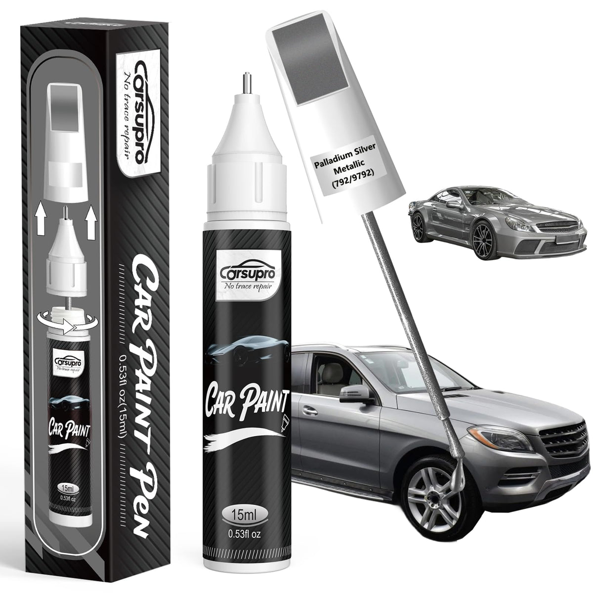 Palladium Silver Metallic (for Mercedes Benz / Palladium Silver Metallic(792/9792) for B/C/E/G/M/S/R/CL/GL/SL/SLK/CLS/GLK/GLE/GLS SeriesSprinter/Maybach)