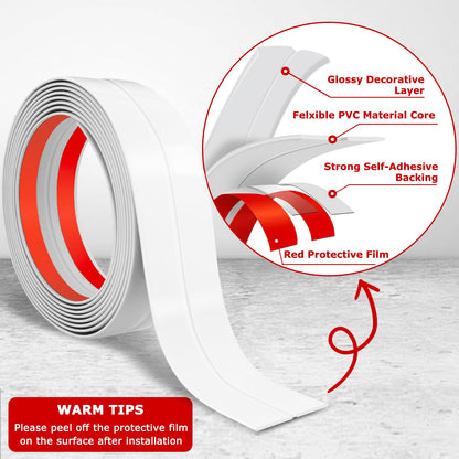 Wall Corner Protector Peel and Stick Corner Trim Molding (1.6 In x 20 Ft / White)