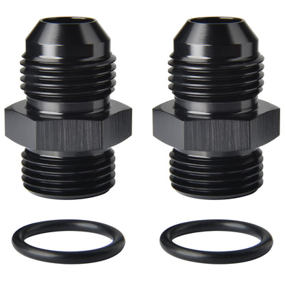 8AN Male Flare to 8AN ORB O (8AN to 8AN ORB / Black - 2PCS)