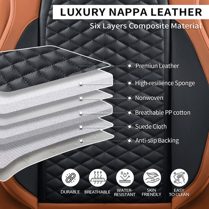Car Seat Covers Full Set (5 PIECE / Brown)