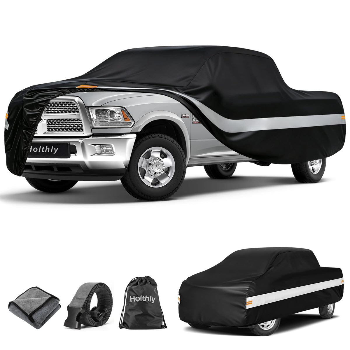 10 Layers Truck Cover Waterproof All Weather Custom Fit for Ford (Black Gray / Custom Fit for Ford/Ram/Chevrolet Regular Cab SB)