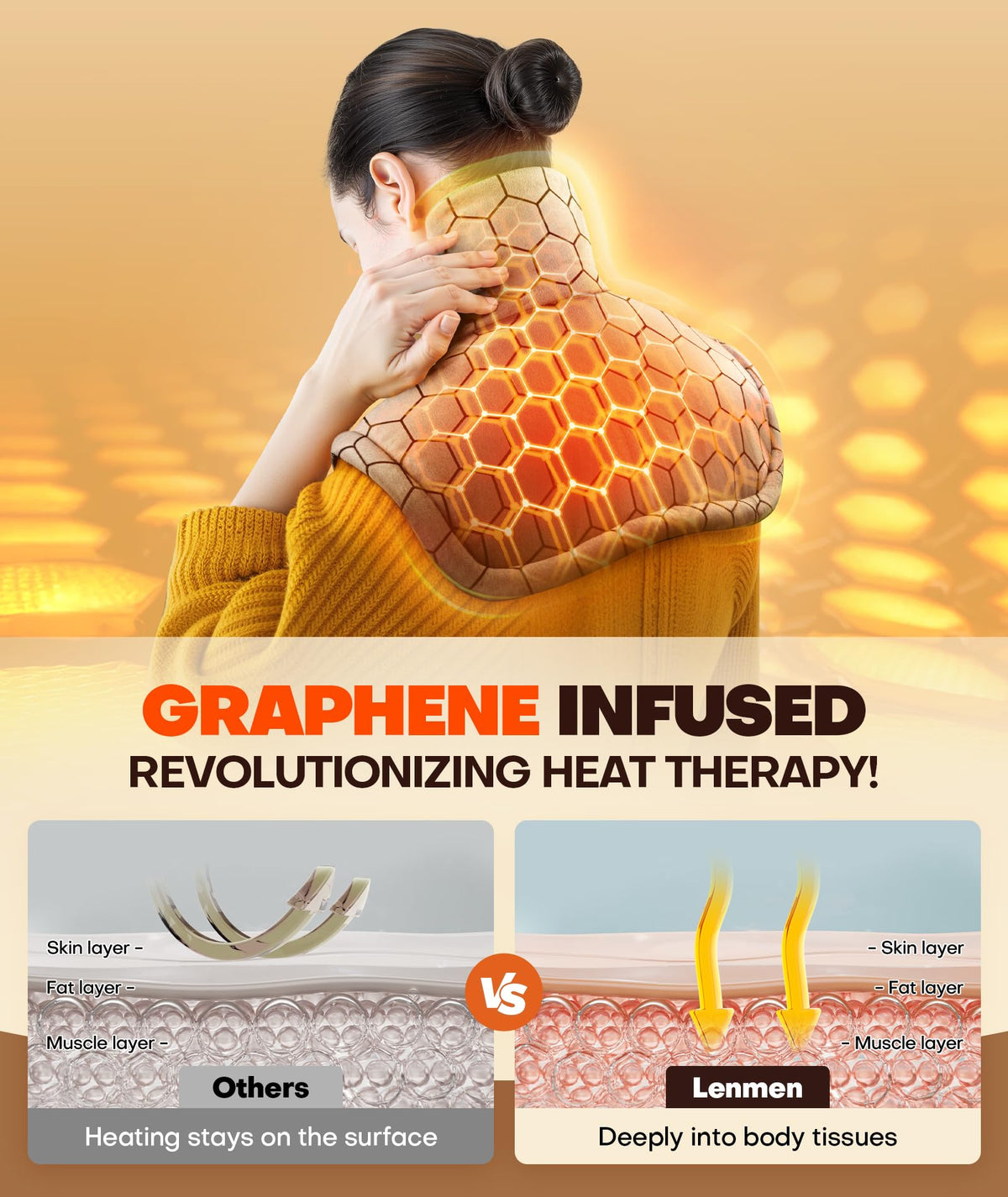 Graphene Infused 1Min Fast Heating Pad (22"*18" Gray)