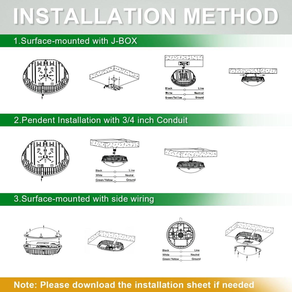 LED Canopy Garage Light Selectable Watt Carport Canopy Ceiling Lights (30W/40W/60W Selectable)