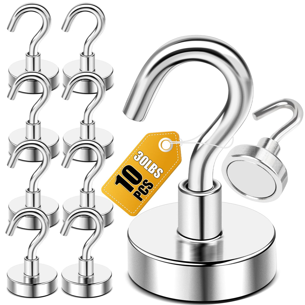 Magnetic Hooks (Silver / 0.63in)