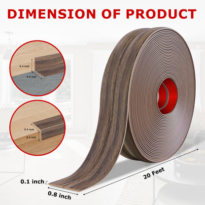 Wall Corner Protector Peel and Stick Corner Trim Molding (0.8 In x 20 Ft / Smoked Brown Wood)