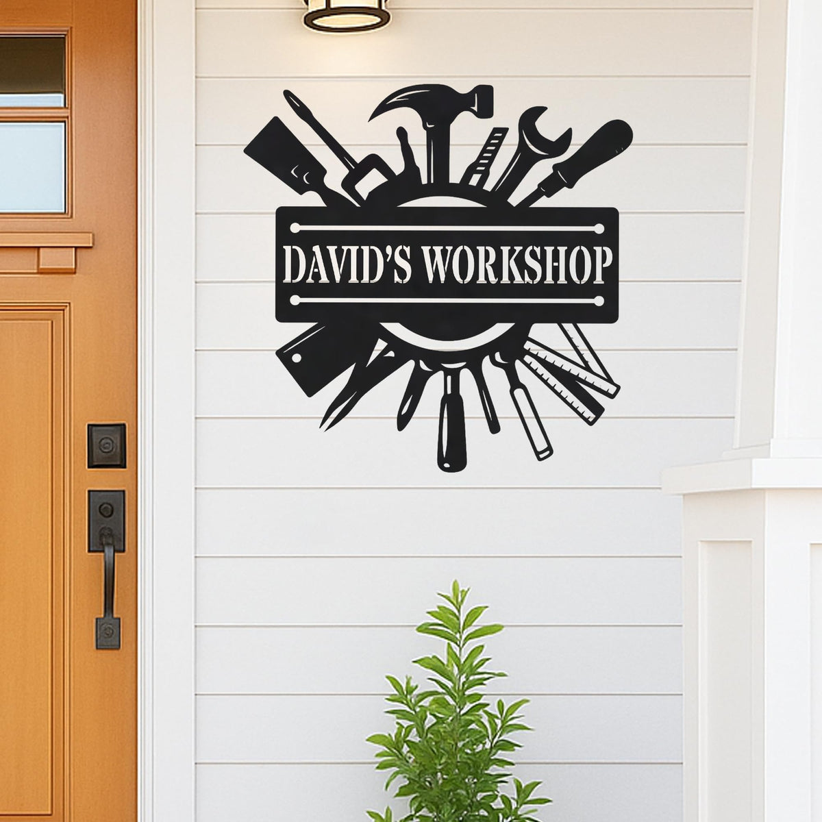Custom Garage Workshop Metal Sign Personalized Tool Name Wall Art for Car Truck Mechanic Shop Decor Durable Steel Sign for Dad Husband Men’s Auto Workspace or Fence (A19)