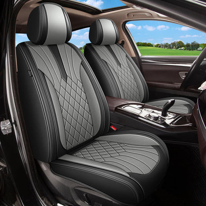 Leather Full Set for Honda Insight Seat Covers 2010 (099 Black&Grey / 61-Insight-5 seat covers full set)