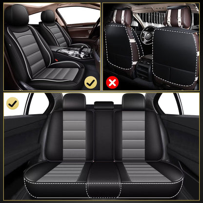 Car Seat Covers Fit for Nissan Rogue 2008 (#017 Black&Grey / 3.For Rogue-5 seat covers full set)