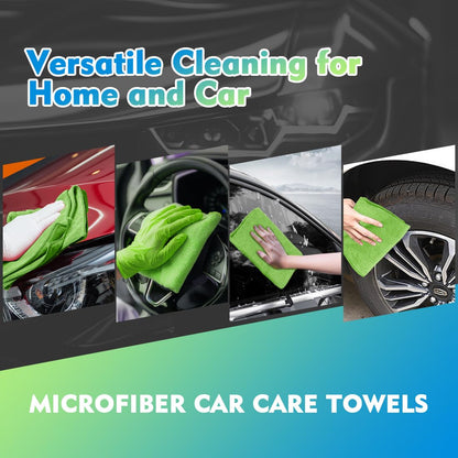 Green Microfiber Cleaning Cloth 12 Pack (Green / 12.5 x 12.5 Inch)