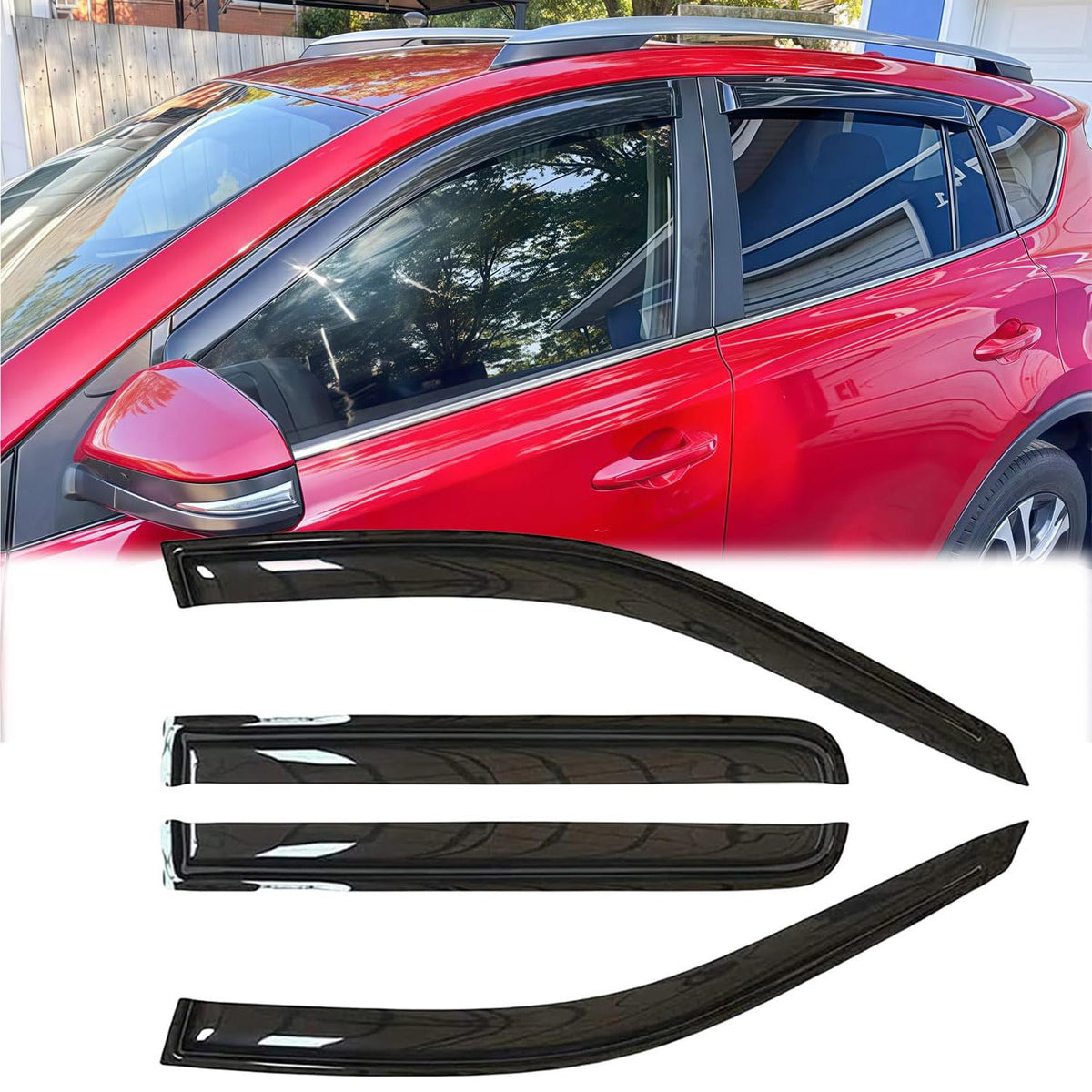 4PCS Tape On Side Window Wind Deflectors for 2016 (2016-2020 Buick Envision)