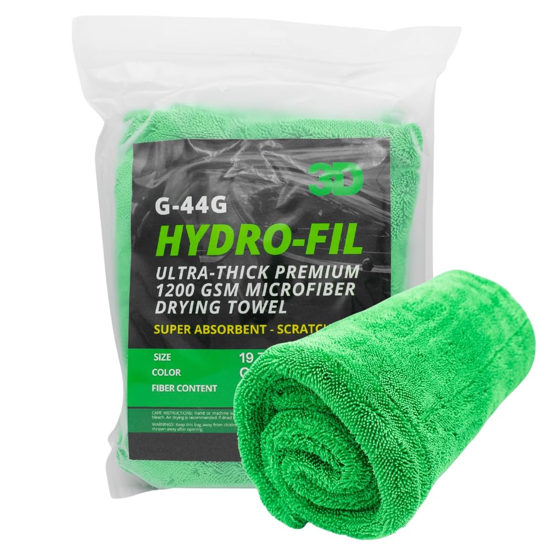 Hydro-FIL XL | Professional Grade Microfiber Towel | Extra Large 20” x 31.5” | Highly Absorbent | Premium Drying Cloth for Car Detailing | Green (Green)