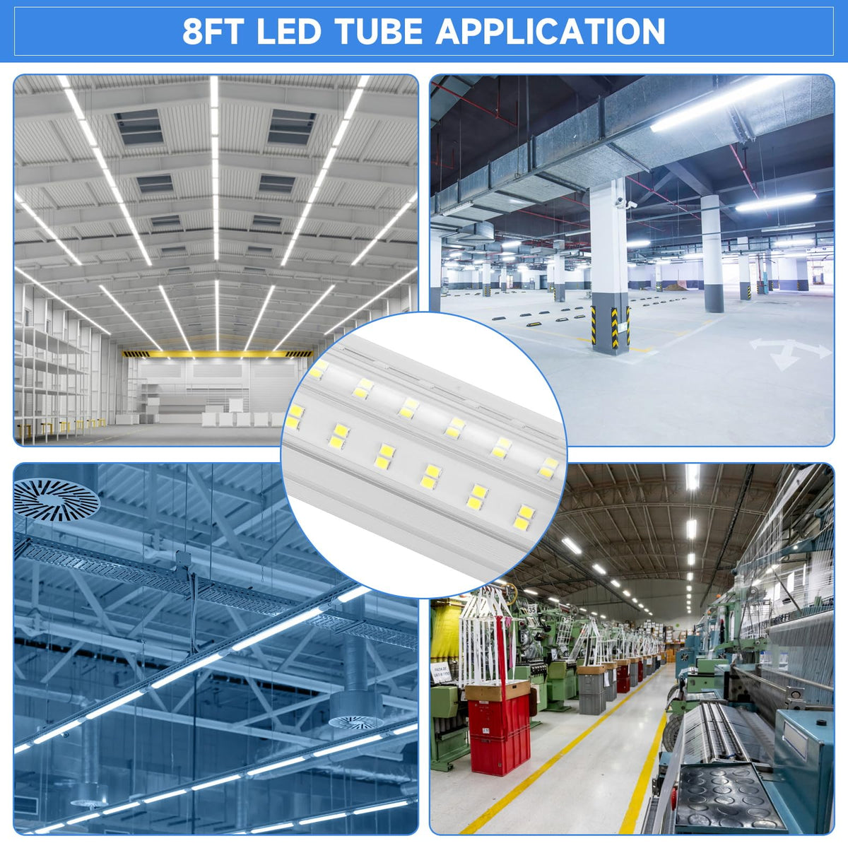 8FT U Shape 125W Integrated Tube Bright LED Light (8FT-125W-6)