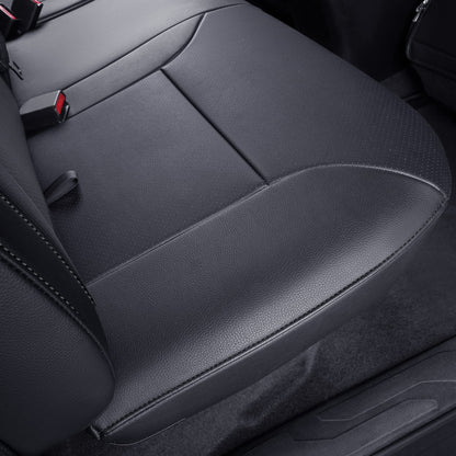 Rear Seat Covers Custom Fit for 2024 2025 Tacoma Crew Cab with Faux Leather ((2024-2026) Rear Only / Black)